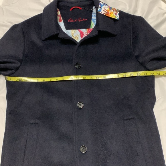 Robert Graham Navy Wool Pea Coat M - Picture 9 of 12